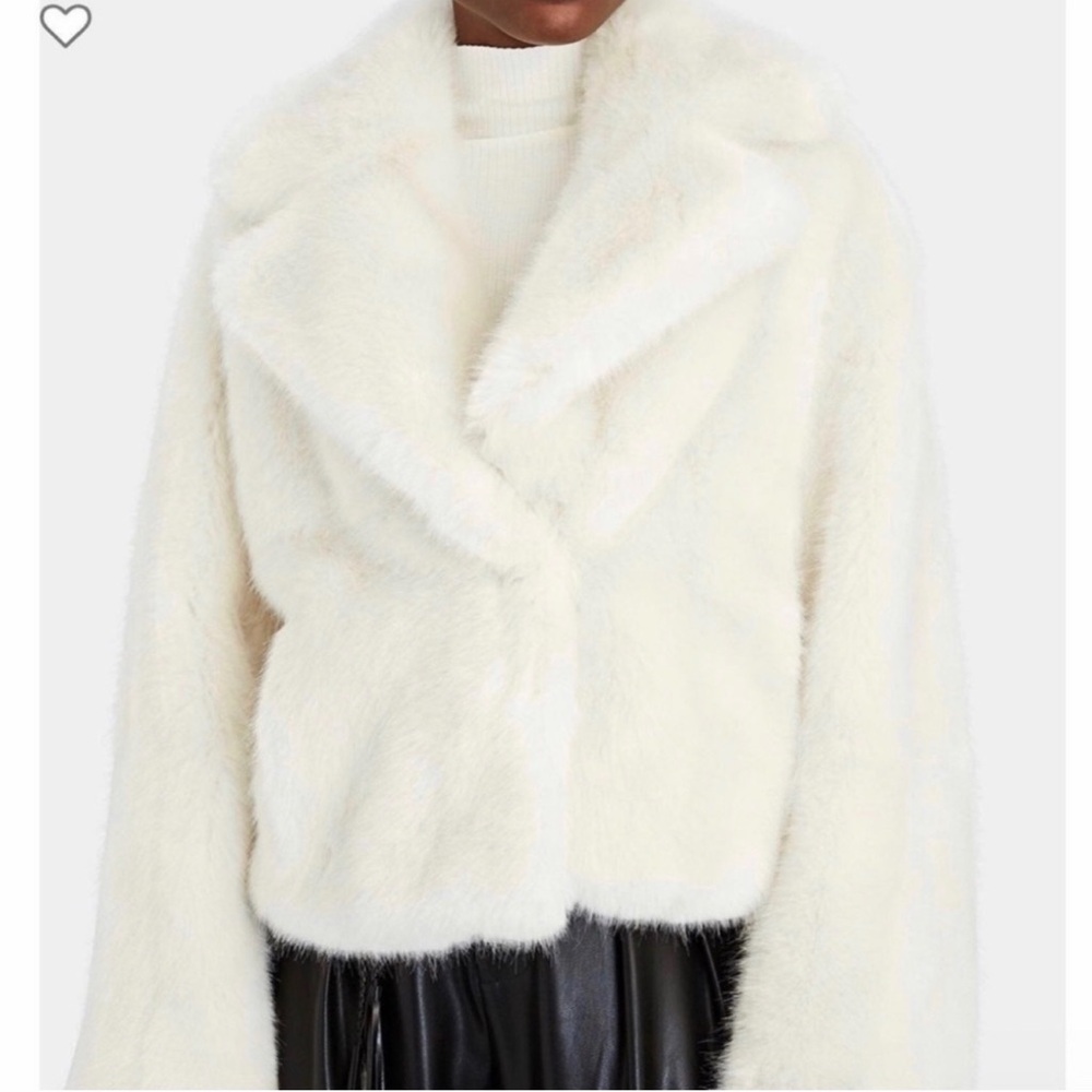 Stand Studio White Fur Jacket